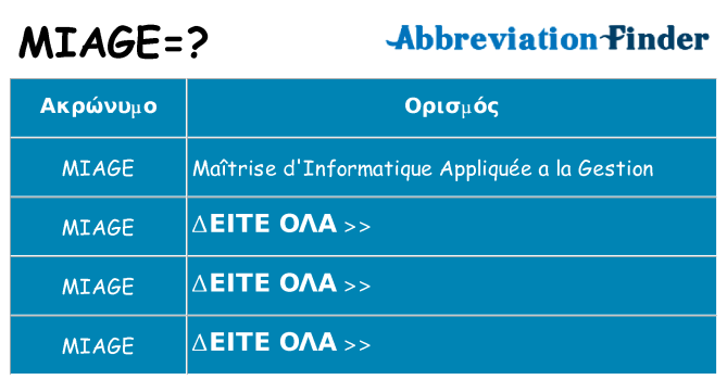 Τι σημαίνει miage ηρεμήσει
