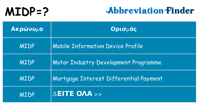 Τι σημαίνει midp ηρεμήσει
