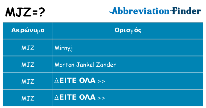 Τι σημαίνει mjz ηρεμήσει