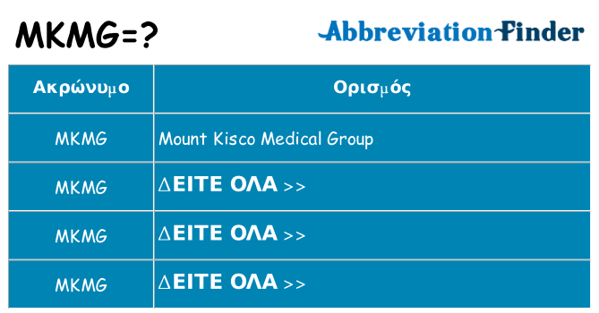 Τι σημαίνει mkmg ηρεμήσει