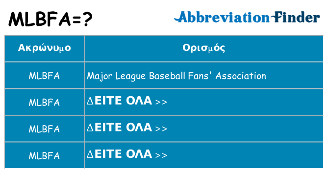 Τι σημαίνει mlbfa ηρεμήσει