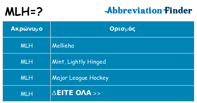 Τι σημαίνει mlh ηρεμήσει