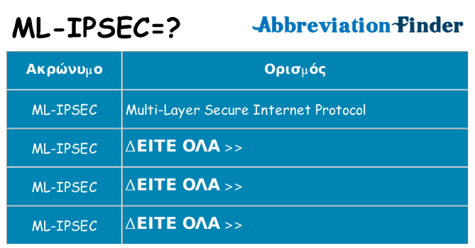 Τι σημαίνει ml-ipsec ηρεμήσει
