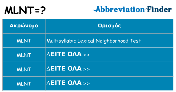 Τι σημαίνει mlnt ηρεμήσει