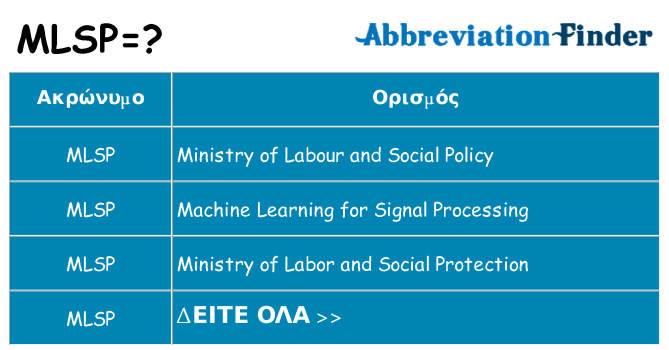Τι σημαίνει mlsp ηρεμήσει