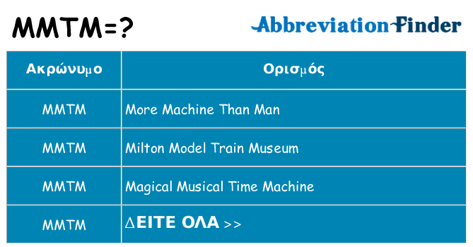 Τι σημαίνει mmtm ηρεμήσει