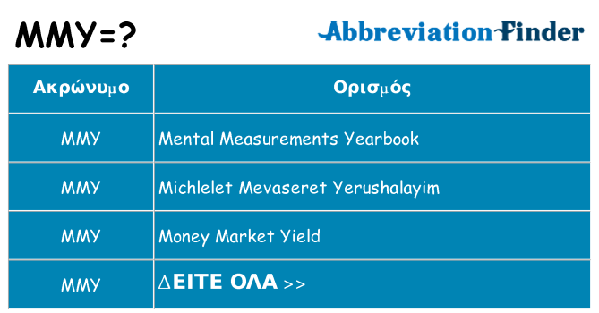 Τι σημαίνει mmy ηρεμήσει