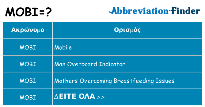 Τι σημαίνει mobi ηρεμήσει
