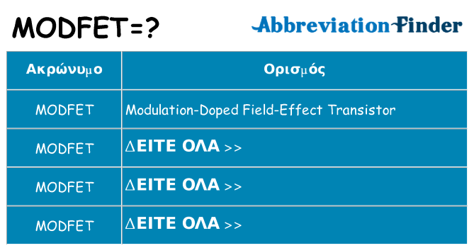 Τι σημαίνει modfet ηρεμήσει