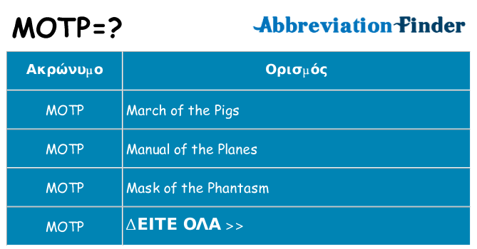 Τι σημαίνει motp ηρεμήσει