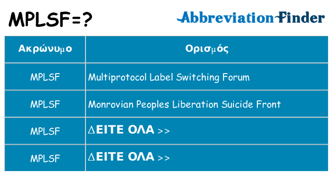 Τι σημαίνει mplsf ηρεμήσει