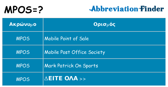 Τι σημαίνει mpos ηρεμήσει
