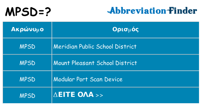 Τι σημαίνει mpsd ηρεμήσει