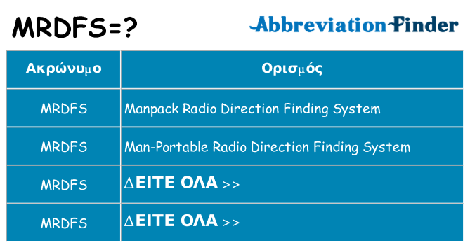 Τι σημαίνει mrdfs ηρεμήσει