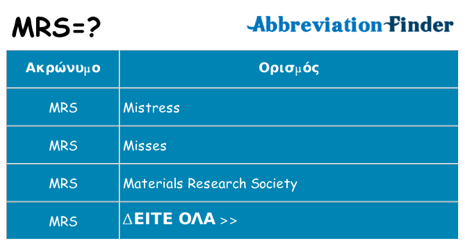 Τι σημαίνει mrs ηρεμήσει