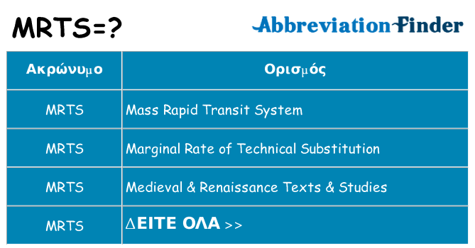 Τι σημαίνει mrts ηρεμήσει