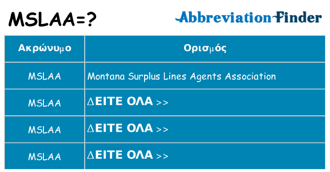 Τι σημαίνει mslaa ηρεμήσει