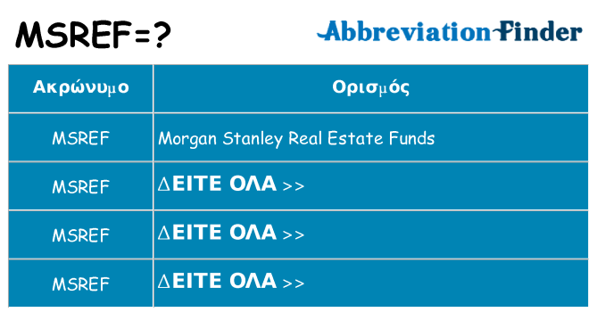 Τι σημαίνει msref ηρεμήσει