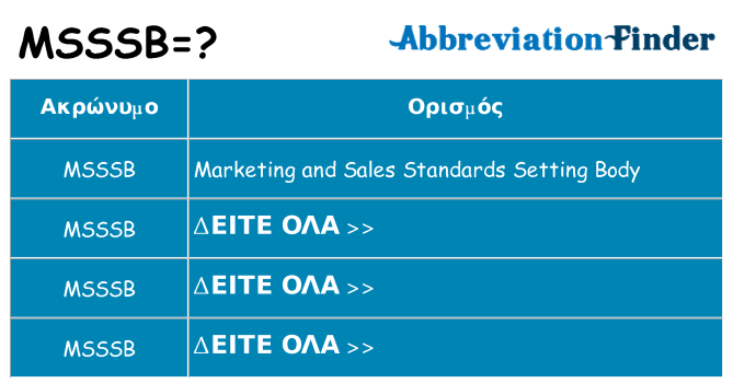 Τι σημαίνει msssb ηρεμήσει