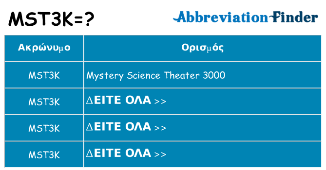 Τι σημαίνει mst3k ηρεμήσει
