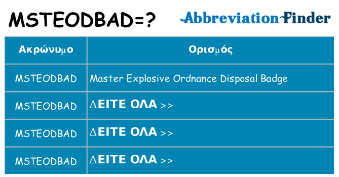 Τι σημαίνει msteodbad ηρεμήσει