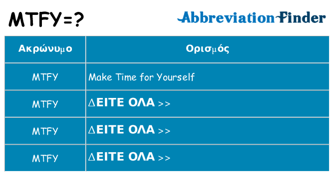 Τι σημαίνει mtfy ηρεμήσει