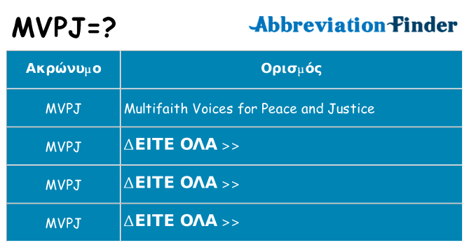 Τι σημαίνει mvpj ηρεμήσει