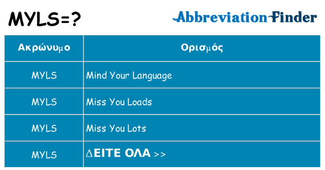 Τι σημαίνει myls ηρεμήσει