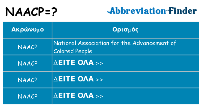 Τι σημαίνει naacp ηρεμήσει