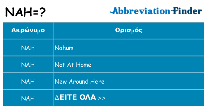 Τι σημαίνει nah ηρεμήσει