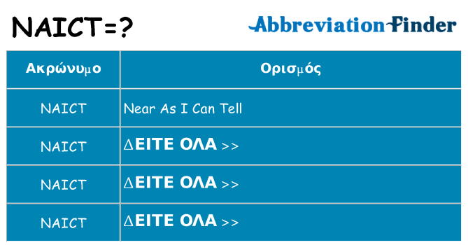 Τι σημαίνει naict ηρεμήσει