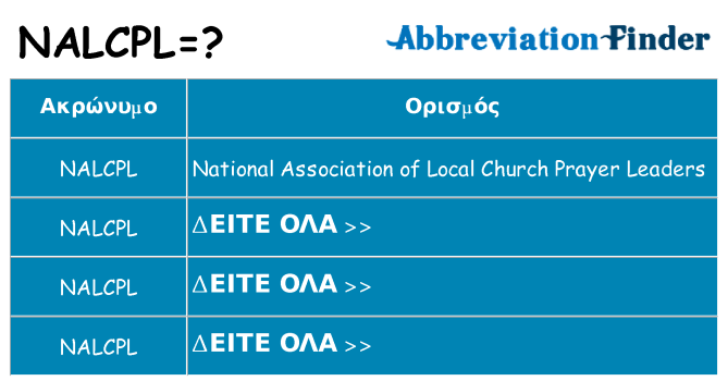 Τι σημαίνει nalcpl ηρεμήσει