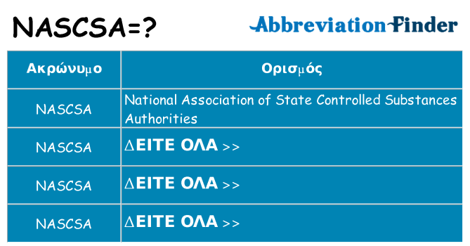 Τι σημαίνει nascsa ηρεμήσει