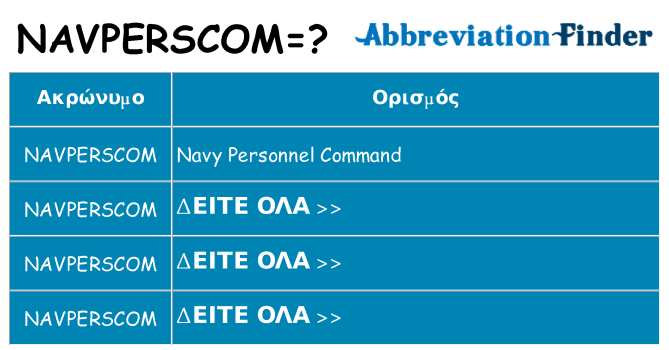 Τι σημαίνει navperscom ηρεμήσει