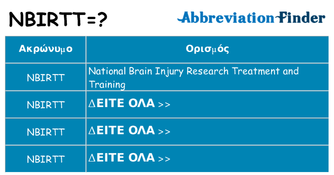 Τι σημαίνει nbirtt ηρεμήσει