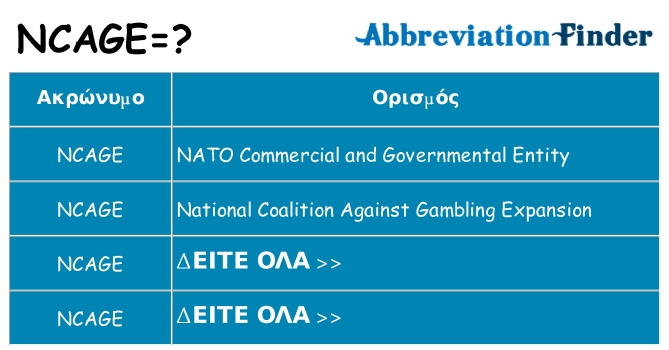 Τι σημαίνει ncage ηρεμήσει