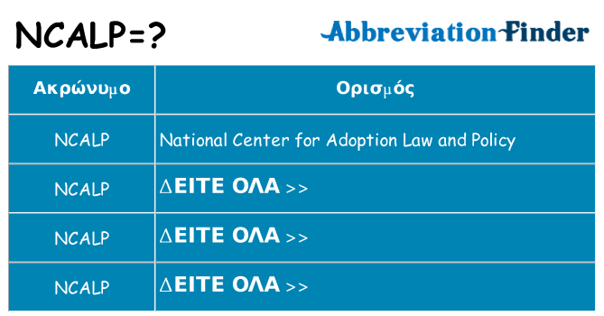 Τι σημαίνει ncalp ηρεμήσει
