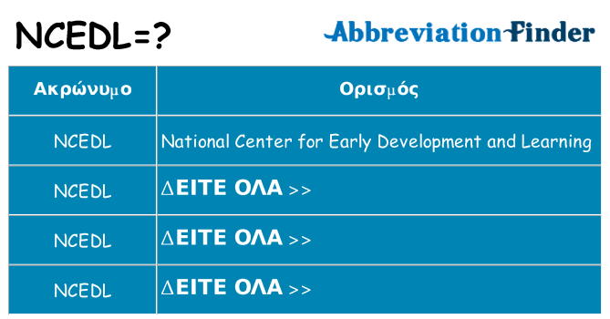 Τι σημαίνει ncedl ηρεμήσει