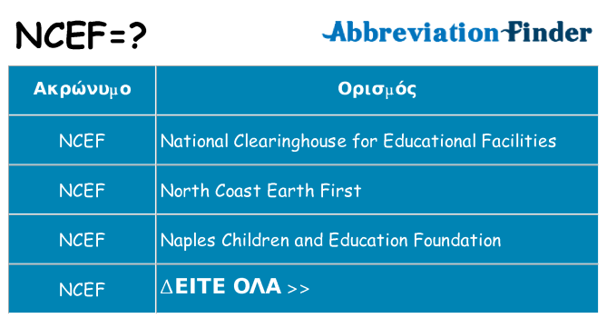 Τι σημαίνει ncef ηρεμήσει