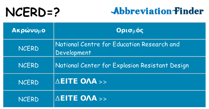 Τι σημαίνει ncerd ηρεμήσει
