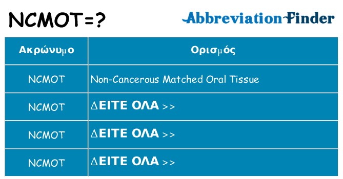 Τι σημαίνει ncmot ηρεμήσει