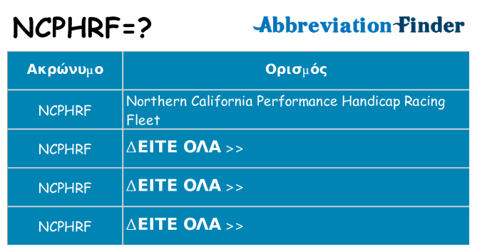 Τι σημαίνει ncphrf ηρεμήσει