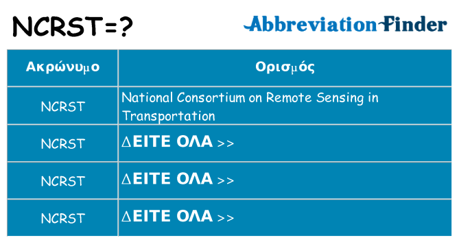 Τι σημαίνει ncrst ηρεμήσει