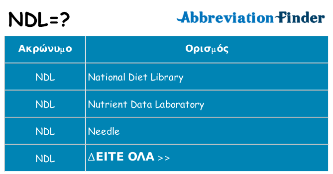 Τι σημαίνει ndl ηρεμήσει