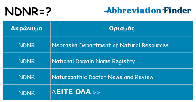 Τι σημαίνει ndnr ηρεμήσει