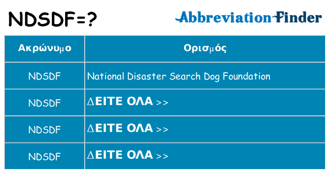 Τι σημαίνει ndsdf ηρεμήσει