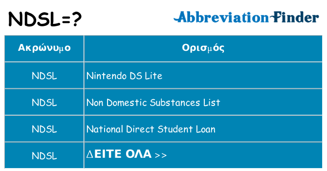 Τι σημαίνει ndsl ηρεμήσει