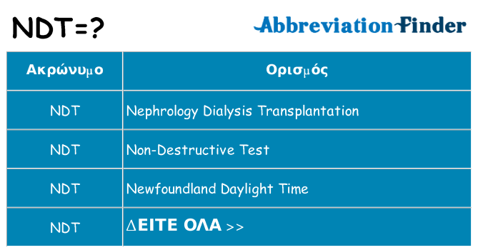 Τι σημαίνει ndt ηρεμήσει
