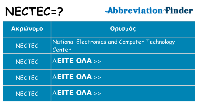 Τι σημαίνει nectec ηρεμήσει