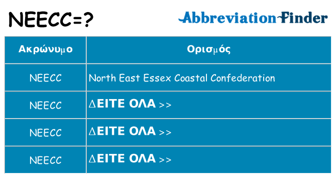Τι σημαίνει neecc ηρεμήσει